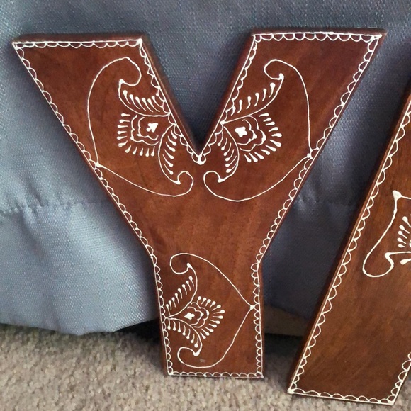 Urban outfitters wood letters. Made in India. $18 for all three - Picture 2 of 8
